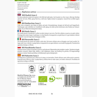 BIO Radieschen Saxa 2 - Frühe Ernte, Zuverlässiger Ertrag