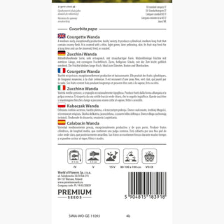 Zucchini Wanda - Frühe Sorte Für Grill Und Salate - Cucurbita pepo