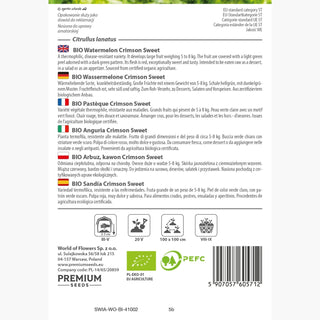 BIO Wassermelone Crimson Sweet - Bio Natürlich Süß, Aromatisches Fruchtfleisch
