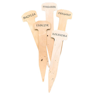 Wooden Plant Labels - 5 pcs. - Compostable and Eco-Friendly