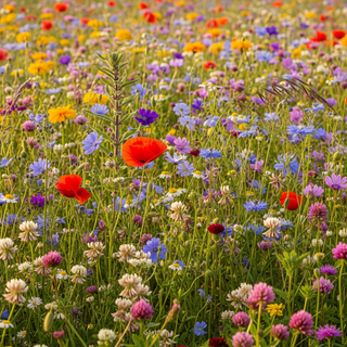 Mischung aus ein- und mehrjährigen Wildpflanzen - Blumenwiese - Bunt und wild, einfach zu züchten - XXL-Packung - 500 g