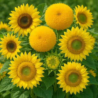 Sonnenblume - Zwerg Mischung - Attraktive Zwergblütenkomposition - Helianthus annuus - XXL-Packung - 1 kg