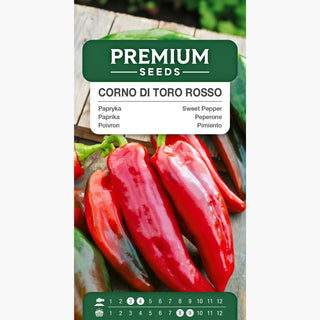 Paprika Corno di Toro Rosso - Lecker und süß, hervorragende Wahl für frische Salate und Marinaden