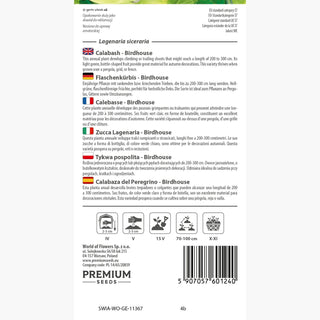 Flaschenkürbis - Birdhouse - Robust Und Langlebig, Schnelles Wachstum - Lagenaria siceraria