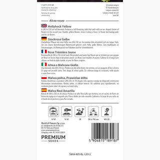 Stockrose Gelbe - Prächtige Blumen, ideal für Bauerngärten und als Schnittblumen - Alcea rosea