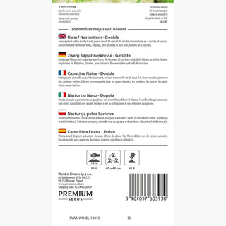 Zwerg Kapuzinerkresse - Gefüllte - Auffallend, Bienenfreundlich - Tropaeolum majus var. nanum