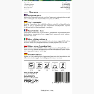 Stockrose Weiße - Volle, beeindruckende Blütenstände! - Alcea rosea