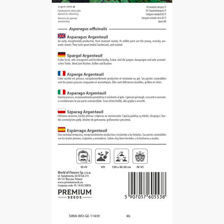 Spargel - Argenteuil - Fleischige Stängel, Weiße Sorte, Zarte Triebe - Asparagus officinalis
