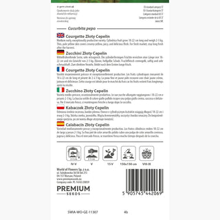 Zucchini Złoty Cepelin - Mittel frühe Sorte, sehr ertragreich, Früchte bis 2-4 kg
