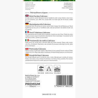 Wurzelpetersilie Cukrowa - Besonders süß, reiche Ernte, frostresistent