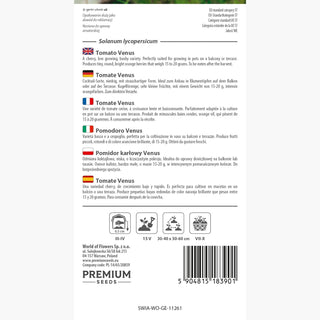 Tomate Venus - Kompakter Wuchs, Niedrige Sorte, Perfekt Für Den Balkon