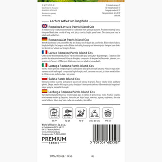 Romanasalat - Parris Island Cos - Knackige Lange Blätter, Intensives Aroma