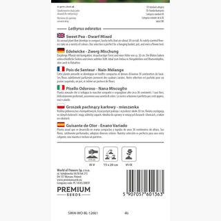 Edelwicke - Zwerg Mischung - Perfekte Mischung Für Balkonkästen - Lathyrus odoratus