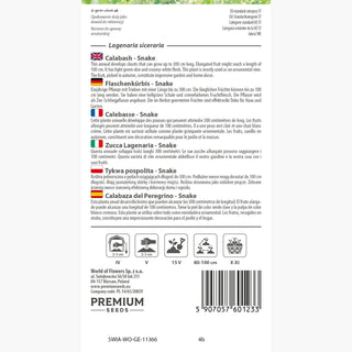 Flaschenkürbis - Snake - Dekorative Schlangenförmige Früchte - Lagenaria siceraria