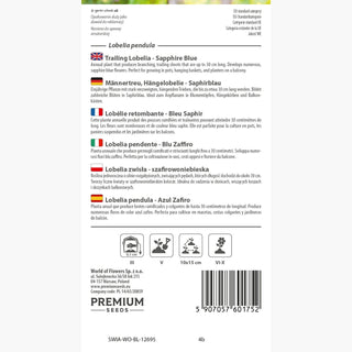 Männertreu, Hängelobelie - Saphirblau - Zuverlässige Sommerdekoration - Lobelia pendula