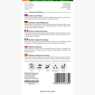 Basilikum Salatblättriges - Voller Geschmack und Aroma, große Blätter ideal für Salate - Ocimum basilicum