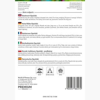 Rote Rübe Opolski - Länglich, ertragreich, ideal zur Lagerung