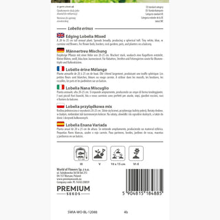Männertreu Mischung - Leicht zu kultivieren, lange Blütezeit, ideal für Beete und Behälter - Lobelia erinus