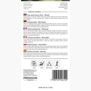 Glockenrebe Mischung - Einzigartige Kletterpflanze, besonders schön und schnell wachsend - Cobaea scandens