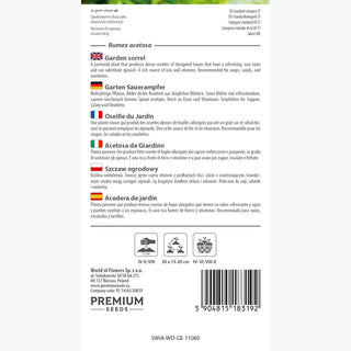 Garten Sauerampfer - Lang anhaltende Ernte, schnelles Wachstum, reich an Vitaminen und Eisen - Rumex acetosa