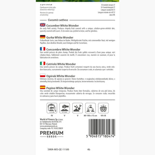 Gurke White Wonder - Super ertragreich, schmackhaft und einfach anzubauen, perfekt zum Einlegen