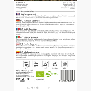 BIO Basilikum Genoveser - Unvergleichliches Aroma, Intensiver Geschmack - Ocimum basilicum