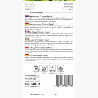 Wassermelone Crimson Sweet - Gigantische, süße Früchte, ideal für Salate - Citrullus lanatus