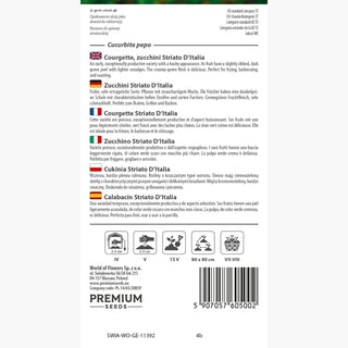 Zucchini - Striato D'Italia - Zartes Fruchtfleisch, Perfekt Für Gerichte