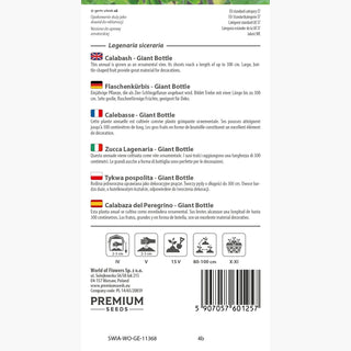 Flaschenkürbis - Giant Bottle - Große Einzigartige Flaschenförmige Früchte - Lagenaria siceraria