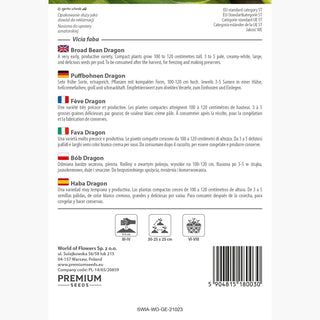Puffbohnen Dragon - Besonders ertragreich, ausgezeichneter Geschmack und reiche Ernte
