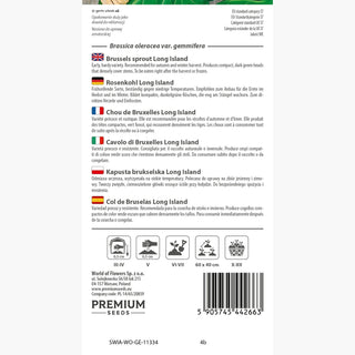 Rosenkohl Long Island - Bis zu 40-60 Röschen an einer Pflanze, reichliche und schnelle Ernte