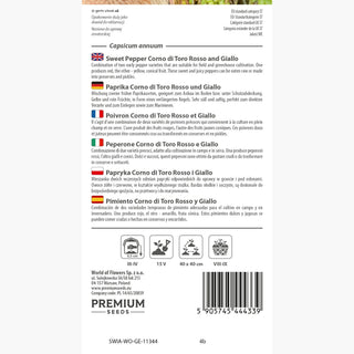 Paprika Corno di Toro Rosso und Giallo - Ertragreich, mit außergewöhnlichem Geschmack