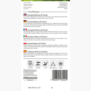 Zucchini - Bianca di Trieste - Ausgeprägter Geschmack, einfache Kultivierung, gesunde und schmackhafte Wahl