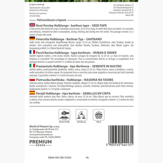 Petersilie Halblange - Berliner Typ - Saatband - Sehr Ertragreich, Ideal Zum Lagern