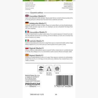 Salatgurke Obelix F1 - Freiland, mittel früh, ideal für Salate und Sandwiches