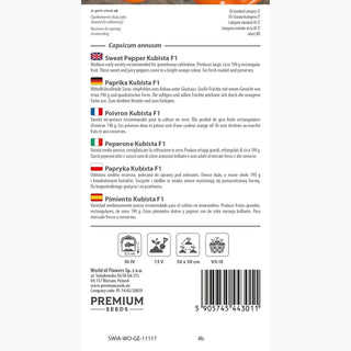 Paprika Kubista F1 - Ideal für Salate und Verarbeitung, reich an Beta-Carotin
