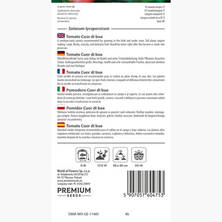 Tomate - Cuor di bue - Fleischig, Fast Kernlos, Für Rankhilfen