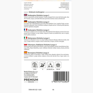Aubergine Violetta Lunga 3 - Intensiv violett, schmackhaft und kalorienarm
