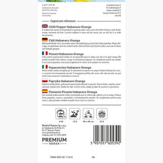 Chili - Habanero Orange - Sehr Scharf, Exotisch, Für Töpfe