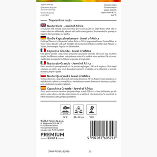 Große Kapuzinerkresse - Jewel of Africa - Kletternd, Kräftig Wüchsig, Zierende Blätter - Tropaeolum majus