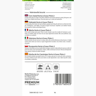 Feldsalat - Verte à Coeur Plein 2 - Zart, Frühreifend, Schneller Anbau - Valerianella locusta