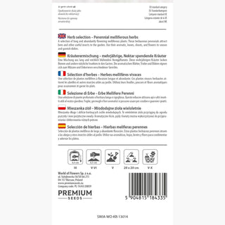 Kräutermischung mehrjährige, Nektar spendende Kräuter - Unterstützt Bestäuber, ideal für Gärten