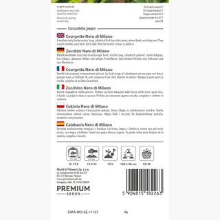 Zucchini - Nero di Milano - Schmackhafte und reichhaltige Ernte, lange Erntezeit