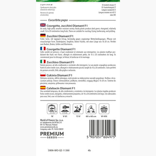 Zucchini - Diamant F1 - Zuverlässige Gartensorte Für Die Ganze Saison