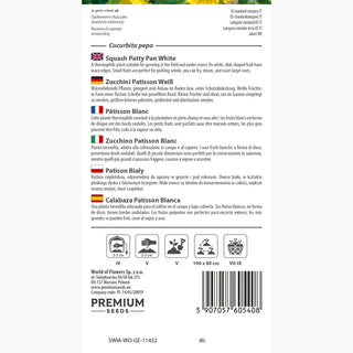 Zucchini Patisson Weiß - Cremige, Frühe, Ertragreiche Sorte