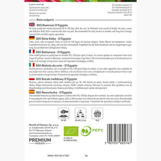 BIO Rote Rübe - D'Egypte - Süßer Geschmack, Sicherer Ertrag, Bio-Saatgut