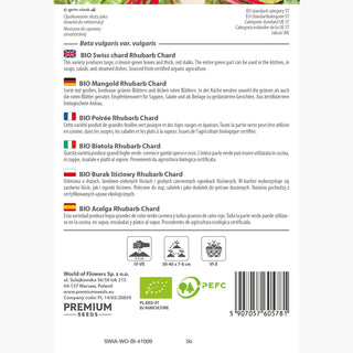 BIO Mangold Rhubarb Chard - Bunte Vitaminreiche Blätter