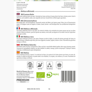 BIO Zitronenmelisse - Natürlicher Stresslinderer Im Topf - Melissa officinalis